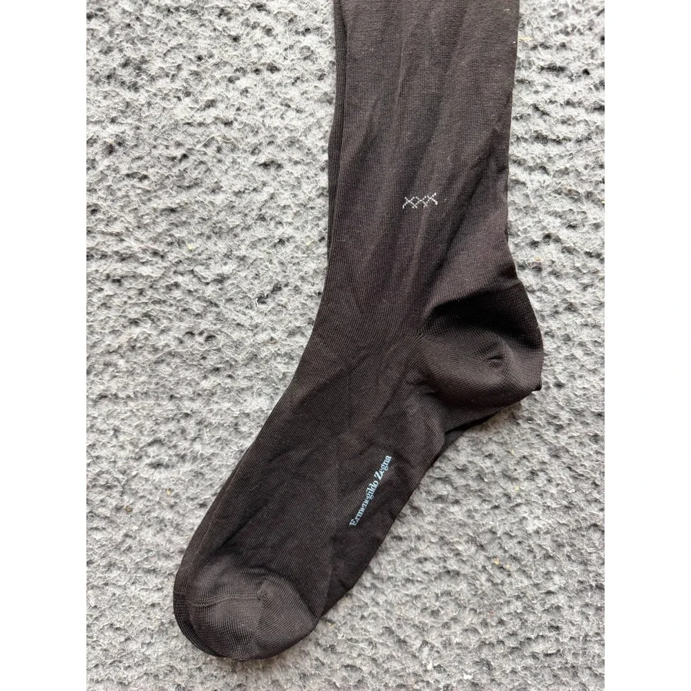 NWT Ermenegildo Zegna Everyday Triple X Knee Sock Dark Chocolate One Size Unisex